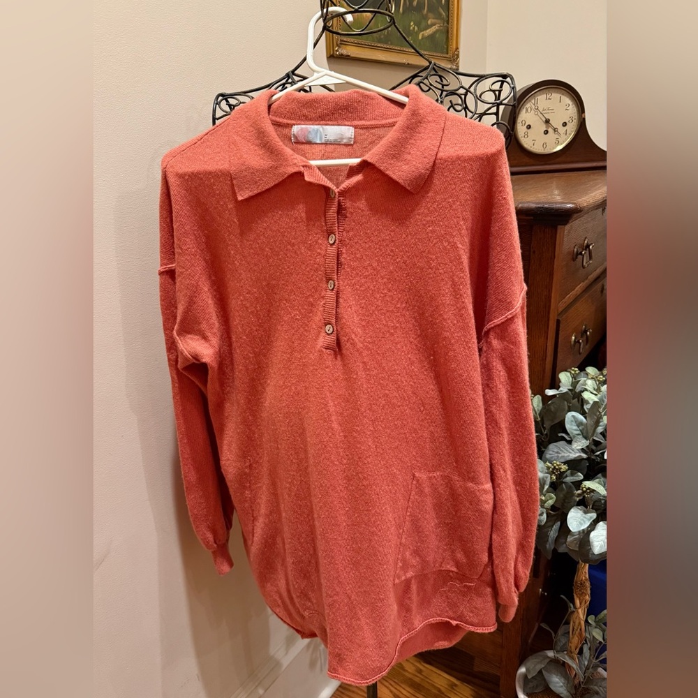FP Beach Orange Knit Cardigan